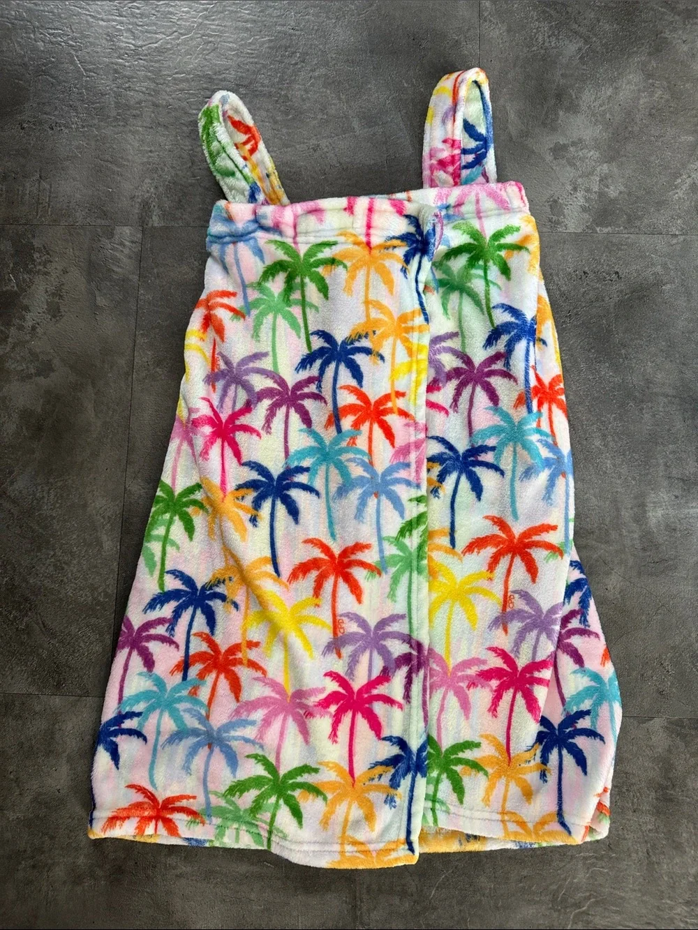 Kids Multicolor Palm Print Bathrobe